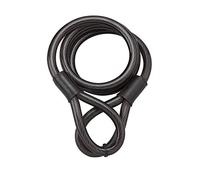 Cable de acero antirrobo con funda de PVC para bicicletas y casetas de jardín - Resistente a intentos de corte - Longitud 1,80 m - Diámetro Ø 15 mm - Color negro - THIRARD