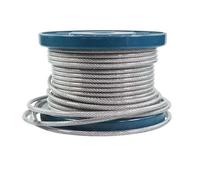 Cable De Acero Cable de cuerda de alambre de acero inoxidable 304 recubierto de plástico de PVC(Clear,100 m,Outer Diameter 4mm)