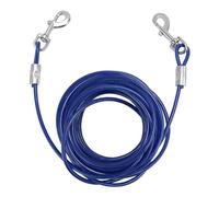 Cable de Acero de Doble Cabeza Resistente a Mordeduras para Perros Pequeños, Medianos y Grandes, Cable Resistente de 5 Metros con Resorte, Ideal para (Blue)