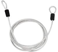 Cable de acero de seguridad, cable de bloqueo, cable de bloqueo flexible de acero trenzado de doble bucle, cable de seguridad para bicicleta toroidal, candados y cerraduras de disco, plateado
