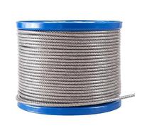 Cable De Acero Diámetro 0,8mm-8mm longitud 10-100m tendedero, PVC transparente recubierto de plástico sin rebabas 304 Cable(50 meter,Diameter 4mm)