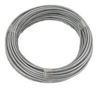 Cable de Acero galvanizado de Ruck-Zuck, 3/4 mm, Recubierto de PVC, Longitud 20 m, 6 x 7 Trenzado