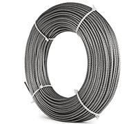 Cable de Acero Inoxidable 7x7, 1/8 Pulgada diámetro, Color Plata, Disponible en Varios tamaños (de 1 a 100 Metros)(15M/49.2ft)