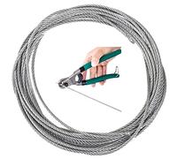 Cable de acero inoxidable recubierto, Cable de acero inoxidable de 3 mm for barandilla de terraza, escalera, cableado DIY, plateado, varias longitudes(35M/114.8ft)