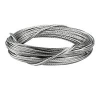 Cable de acero inoxidable recubierto, Cable de acero inoxidable de 3 mm for velas de sombra, luces de cadena, barandilla de cubierta, plateado, 1-100 m(35M/114.8ft)