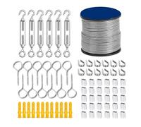 Cable De Acero Kit 73 unids/set 100 metros acero recubierto de PVC cuerda alambre Flexible Cable suave tendedero inoxidable transparente diámetro 2mm Kit