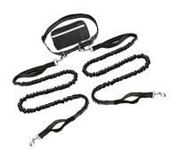 Cable de alambre para perro, cable reflectante para 2 perros, correa de nailon resistente con bolsa de almacenamiento, suministros para mascotas para corredor exterior patio trasero