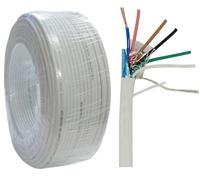 Cable de alarma blindado, 6 C x 0,22 m², cable de alarma CCA, cable de control de alarma, cable de seguridad, aluminio recubierto de cobre, para estación antirrobo de fuego/sonido, cable de seguridad