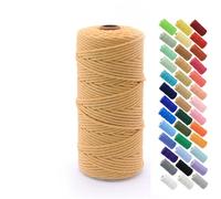 Cable de algodón natural, Hilo de Algodón Macramé 4 mm 50-500 m(32,500m)
