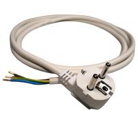 Cable de Alimentación 10 Metros con Terminales, Blanco | Enchufe 230V, 16A, IP20, Enchufe Schuko, Tripolar