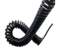 Cable de alimentación alambre elástico cuadrado 3 núcleos 1 mm, cable lámpara, núcleo cobre libre oxígeno, poliuretano resistente al aceite, color naranja, negro y blanco(Black Color,Stretch 4 meters)