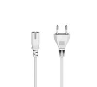 Cable de alimentación. av. f. macho euro, f. 2 polos, forma de 8/C7, 5m, blc