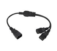 Cable de alimentación C14 a 2 C13, Adaptador Divisor en Y para servidores UPS, Cable de extensión Dual C13 para PC, monitores y impresoras, Cable de distribución de energía Aislado