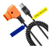 Cable de alimentación con conector USB tipo C macho PD3.0 de 15 V a conector macho D-Tap de 15 V para batería con montura V