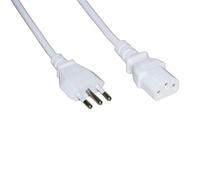 Cable de alimentación con Enchufe Italiano Triple de 10 A. para Ordenadores de impresoras.