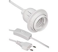 Cable de alimentación con interruptor y enchufe E27, blanco