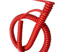 Cable de alimentación con resorte en espiral, rojo, 2 núcleos, 0,5 mm², cobre, 1-4 metros(Stretch 4 meter)