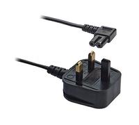 Cable de alimentación de 2 m con enchufe británico a ángulo recto figura 8 (C7), color negro para televisor plano Samsung LED