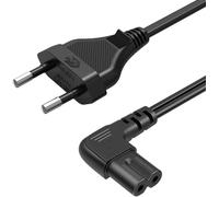 Cable de alimentación de 3 m para televisores Samsung (24, 32, 40, 43, 48, 49, 50, 55, 60, 65, 75, UN40, UN43, UN48, ángulo de 90 grados, LG, Philips, 2 pines a cable de 2 pines