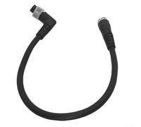 Cable de alimentación de batería para carrete de pesca con adaptador de codo de 2 agujeros, cable de PVC flexible de 45 cm para carretes Daiwa, dirección de 3/6/9/12 en punto, pieza de repuesto negra