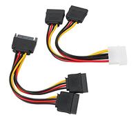Cable de Alimentación de Disco Duro de 2 Piezas, Cable de Alimentación IDE de 4 Pines a 2 ATA/, Cable de Alimentación Macho a Hembra Doble de 15 Pines, Cable Divisor de