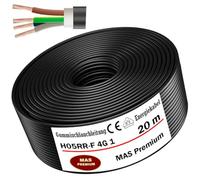 Cable de alimentación de goma de 5 a 100 m, H05RR-F 4G, 1 mm², cable flexible para dispositivos de mano y dispositivos ligeros (20 m)