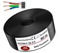 Cable de alimentación de goma de 5 a 100 m, H07RN-F 3G2,5 mm², cable flexible con conductor de protección para dispositivos pesados (80 m)