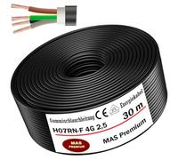Cable de alimentación de goma de 5 a 100 m, H07RN-F 4G2,5 mm², cable flexible con conductor de protección para equipos pesados (30 m)