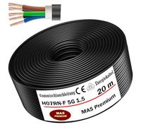 Cable de alimentación de goma de 5 a 100 m, H07RN-F 5G1,5 mm², cable flexible con conductor de protección para dispositivos pesados (20 m)