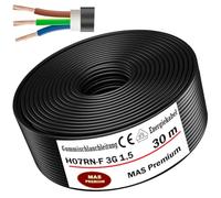 Cable de alimentación de goma H07RN-F 3G1,5 mm² - Flexible con conductor de protección para dispositivos pesados - De 5 a 100 m - 30 m