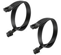 Cable de alimentación de GPU 8 Pines Macho a PCIe 6+2 Macho 60cm, Adaptador PCI Express 8 Pines para Tarjeta gráfica, PSU 8 Pines Compatible con Corsair Thermaltake ARESGAME MSI mag ATX, 2 pcs