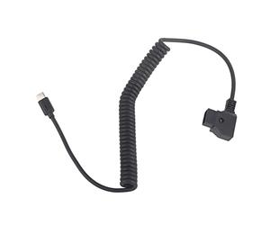 Cable de alimentación de Grifo USB C a D, Cable en Espiral Flexible para batería de Montaje en V, Cable de alimentación de Grifo Tipo C a D con diseño de línea de Resorte,
