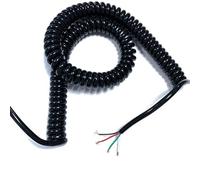 Cable de alimentación de resorte, 1 cable de resorte PU 4 núcleos, 20/26/22 AWG, elástico, 1/2/3/4/5/6/7/8/9/10 metros, telescópico en espiral(4 Cores 22 Awg,Stretch 9 meter)