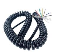 Cable de alimentación de resorte, Cable blindado telescópico de 26 AWG, 0,15 mm2, 4 a 6 núcleos, cable, estirable, retráctil, bobina(Stretch 2 Meters 4 Cores)