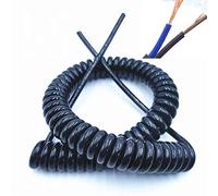 Cable de alimentación de resorte, Cable espiral telescópico de resorte 2 núcleos, cable alimentación negro 24 AWG, 20, 17 y 14, expandible(2 Core 20awg,Line length 5m)