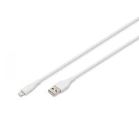 Digitus Cable de carga USB A a Lightning 2 m MFi 2,4 A 12 W 480 Mbit/s funda silicona blanco