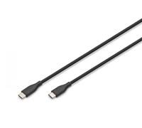 Digitus Cable USB-C a USB-C 1 m USB 2.0 funda silicona flexible 480 Mbit/s Plug & Play Negro