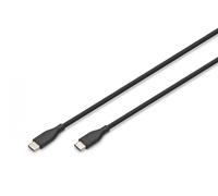 Cable de alimentación de silicona USB-C a USB-C, USB 2.0 60W, 2 m, negro