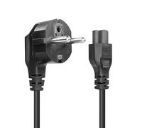 Cable de alimentación de trébol IEC 320 C5 hembra a conector de protección de contacto, tipo F, CEE 7/7, 90°, angular, 2,5 A, Mickey Mouse, 3 pines, fuente de alimentación hembra para portátiles,