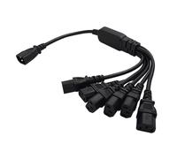 Cable de alimentación eficiente C14 a 6xC13, distribución flexible, conecta múltiples dispositivos, cable de extensión de 39.37 pulgadas, adecuado para tu proyecto
