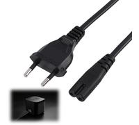 Cable de Alimentación Eléctrico de 3,0m Tipo C Euroconector a C7 Hembra, Ideal para TV, PS5, BLU-Ray y Electrodomésticos, con Diseño Robusto y Estándar, hasta 625W de Potencia, 250V, 2,5A
