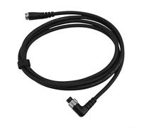Cable de alimentación eléctrico para carrete de pesca con codo y conector de 2 agujeros compatible con carretes Daiwa para o Shim-ano, negro y plateado (2 m)