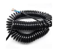 Cable de alimentación en Espiral, Cable 3 núcleos 1,5 mm2 Resorte OD 8 mm Volante electrónico señal Extensible Extensión(Stretch 2.5 Meters)