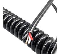 Cable de alimentación en Espiral, Cable 4 núcleos 1,5 mm2 con Resorte Estiramiento enfundado 2 Metros 10 núcleo Cobre Extensión Alambre tracción Cuadrado, mm(4core 2.5mm2,Stretch 4 Meters)