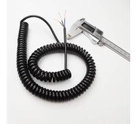Cable de alimentación en Espiral, Cable de Resorte Negro de 3 núcleos, Cable de 22 AWG, Estirable de 1 a 15 Metros, telescópico.(Stretch 10 Meter)