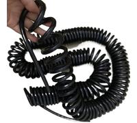 Cable de alimentación en Espiral, Cables de Resorte espirales Cuadrados de 3 núcleos de 2,5 mm, 13 AWG, con Funda, elásticos, de 1 Metro a 8 Metros(Stretch 2 Meter)