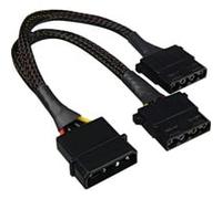 Cable de alimentación en Y 4Pin 5,25" > 2x 4Pin 5,25", Cable Y negro