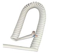 Cable de alimentación espiral enrollado, 2 metros multicolores retractables cuadrados 2.5-7.5 del cable de transmisión de la primavera de la base 2.5m m(White,Stretch 3.75 meter)