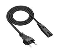 Cable de alimentación EU Plug C7 Bipolar con 2 cables, cable de alimentación compatible con Ps5 Ps4 Ps3 Xbox Serie X/S, para consolas de videojuegos TV, impresora portátil PC Monitor DVD, cable de