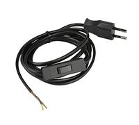 Cable de alimentación Europeo con Interruptor de Cable, 2 Metros, Color Negro